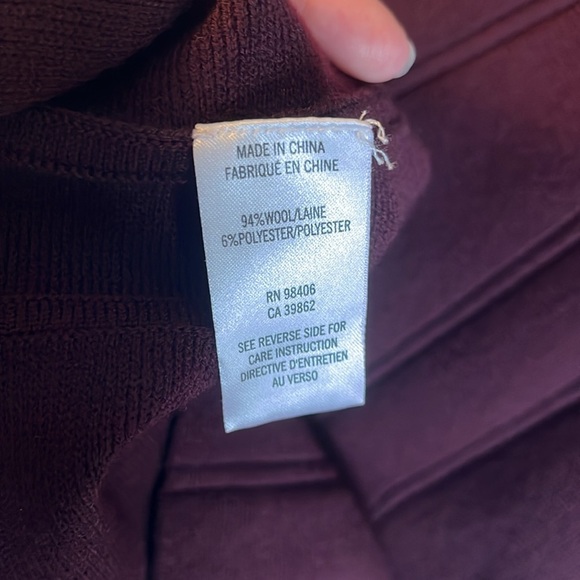 Theory Anderz Evian Stretch Dark Ruby Cap Sleeve Wool Skater Skirt Dress - Picture 9 of 9